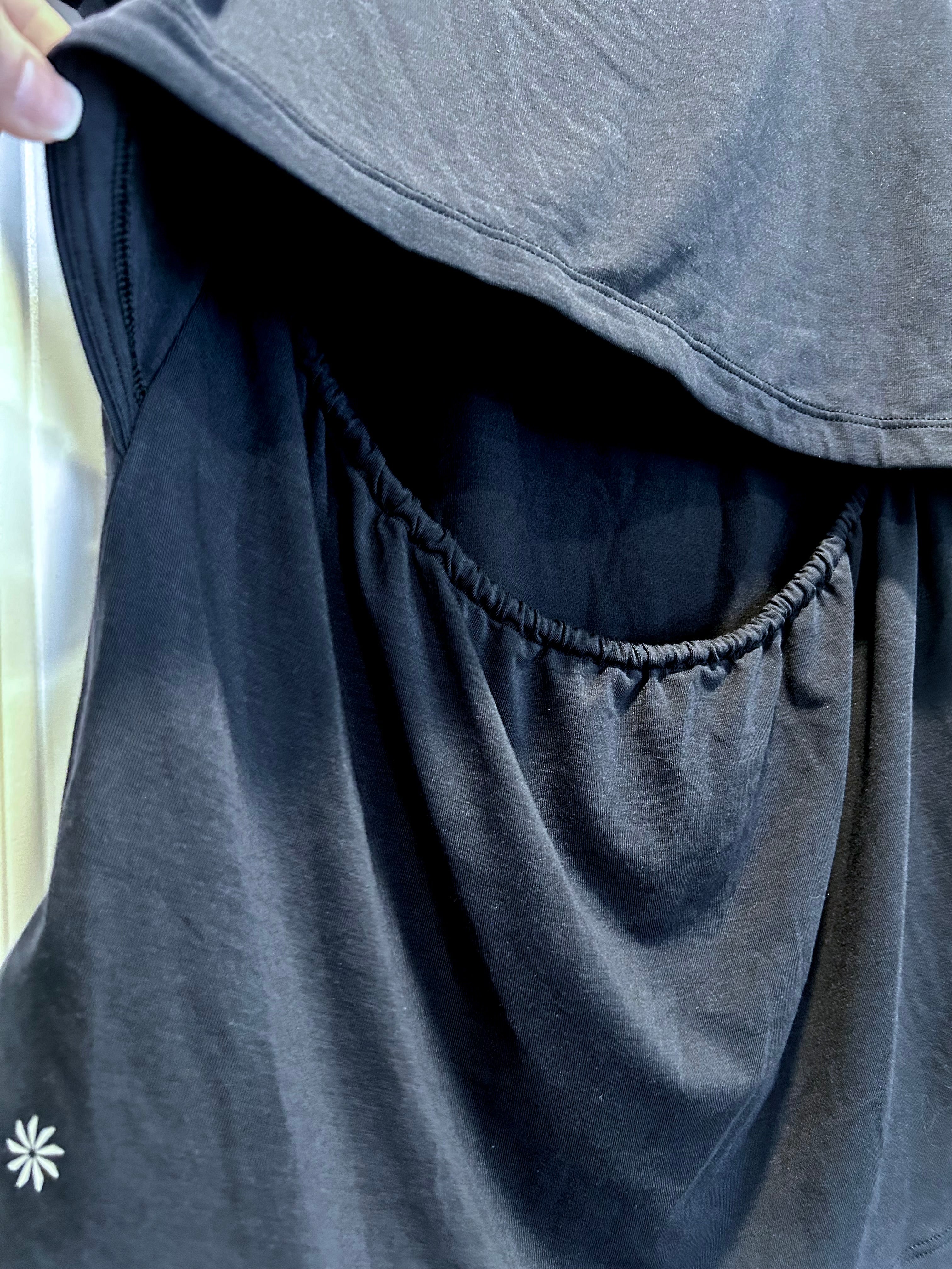 Athleta Air Out Cinch Tee Black Modal Blend Medium