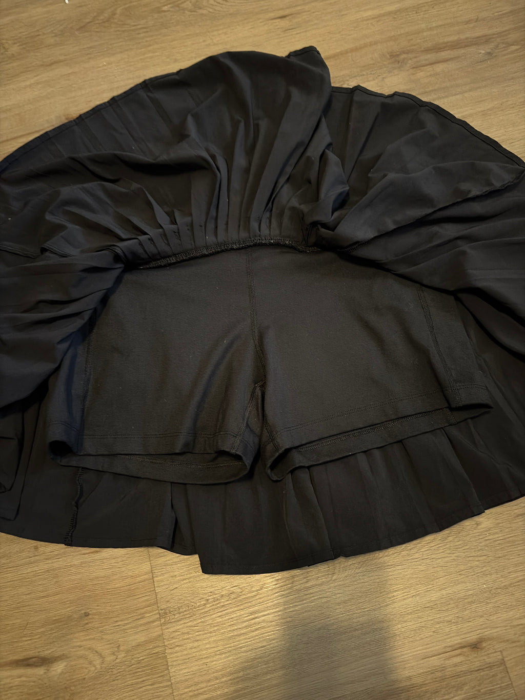 All in Motion High Waisted Pleated Black Skort with Built in Shorts