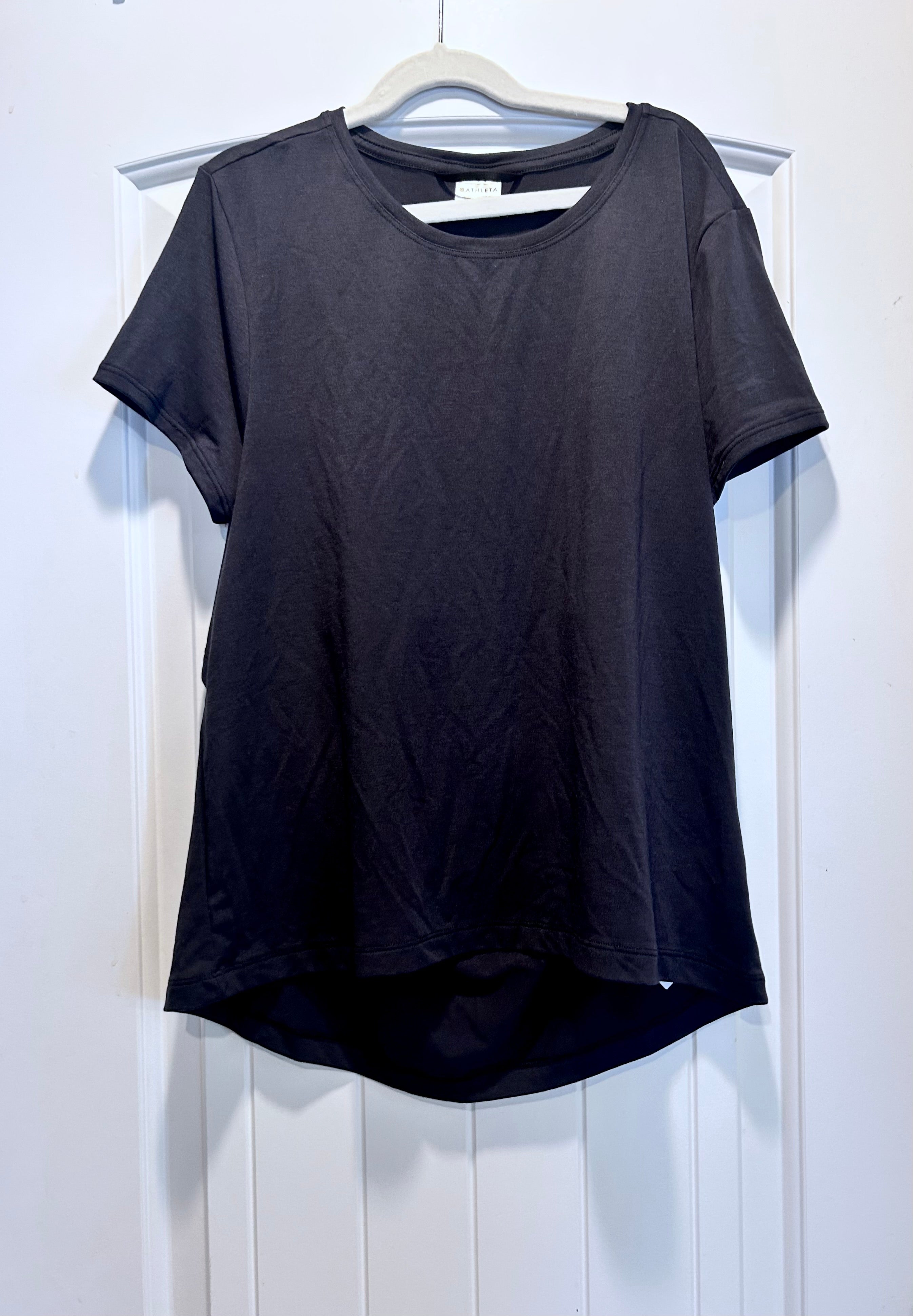 Athleta Air Out Cinch Tee Black Modal Blend Medium