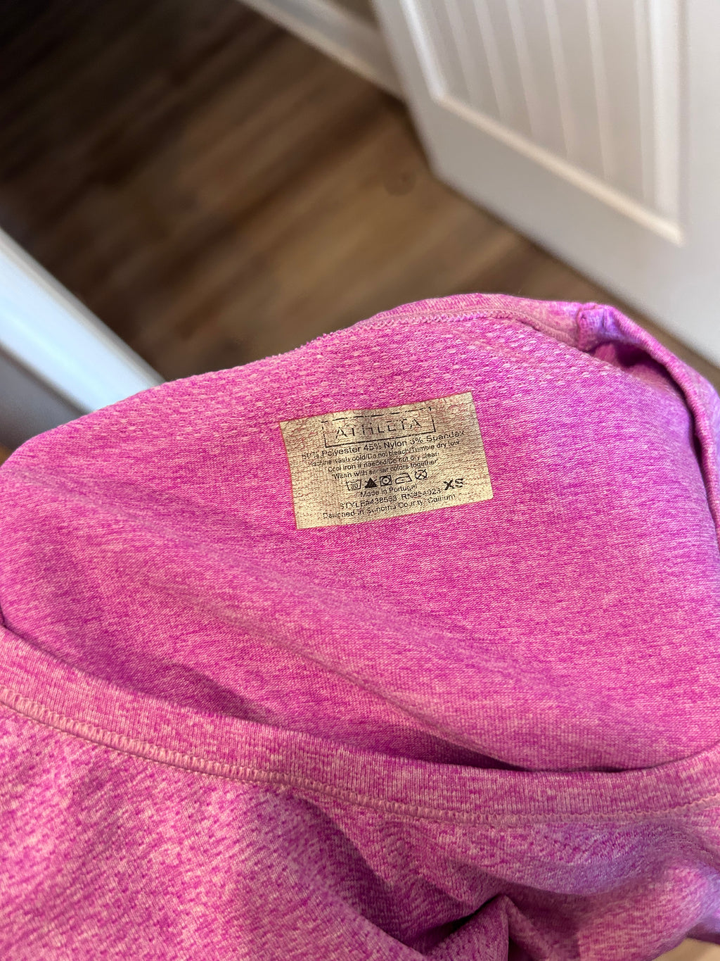 Athleta Fastest Track Ruched Tech Shirt Magenta