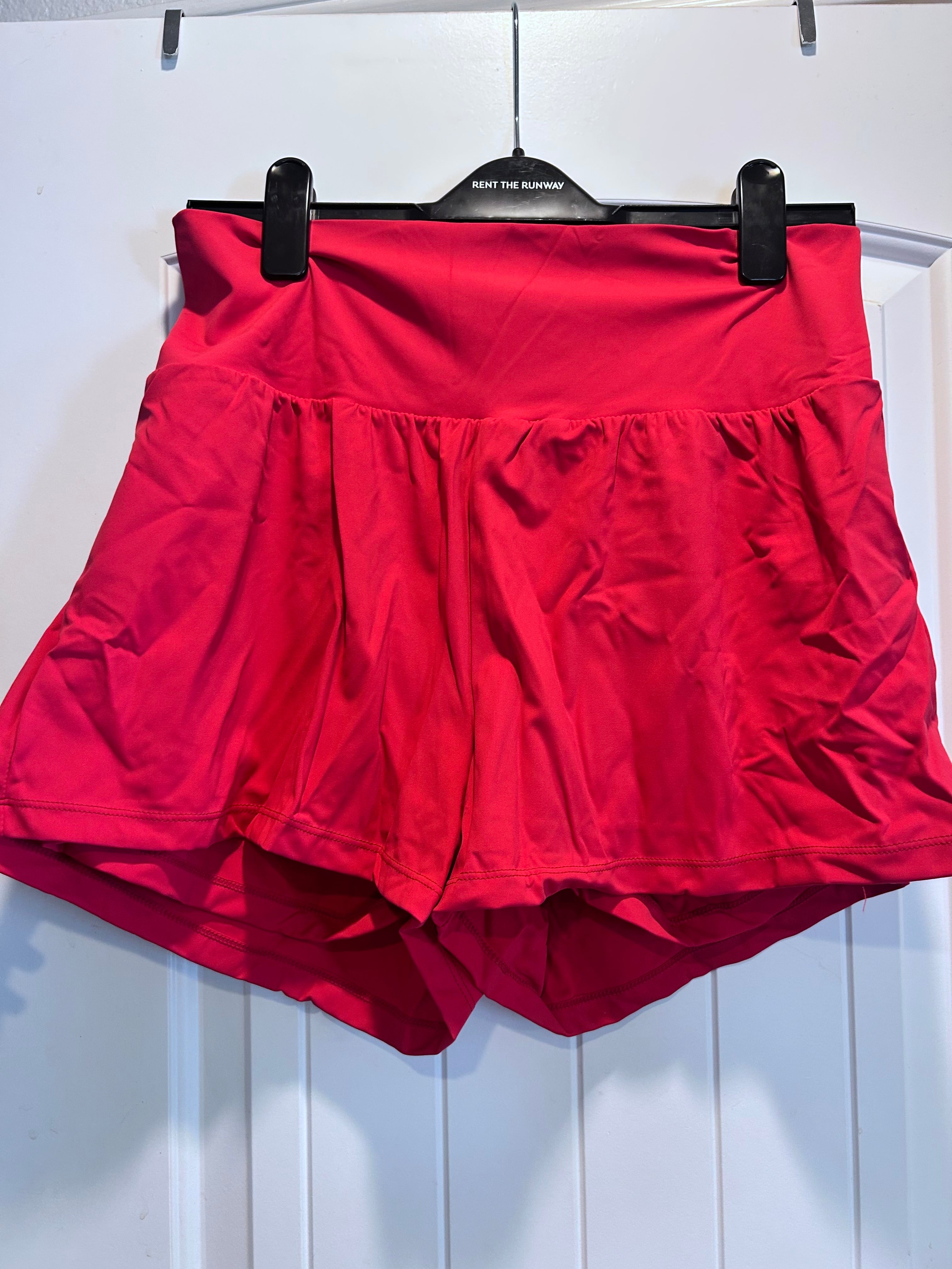 NWT Halara SoftlyZero Airy Super High Waisted Cool Touch Shorts w Pockets  RED