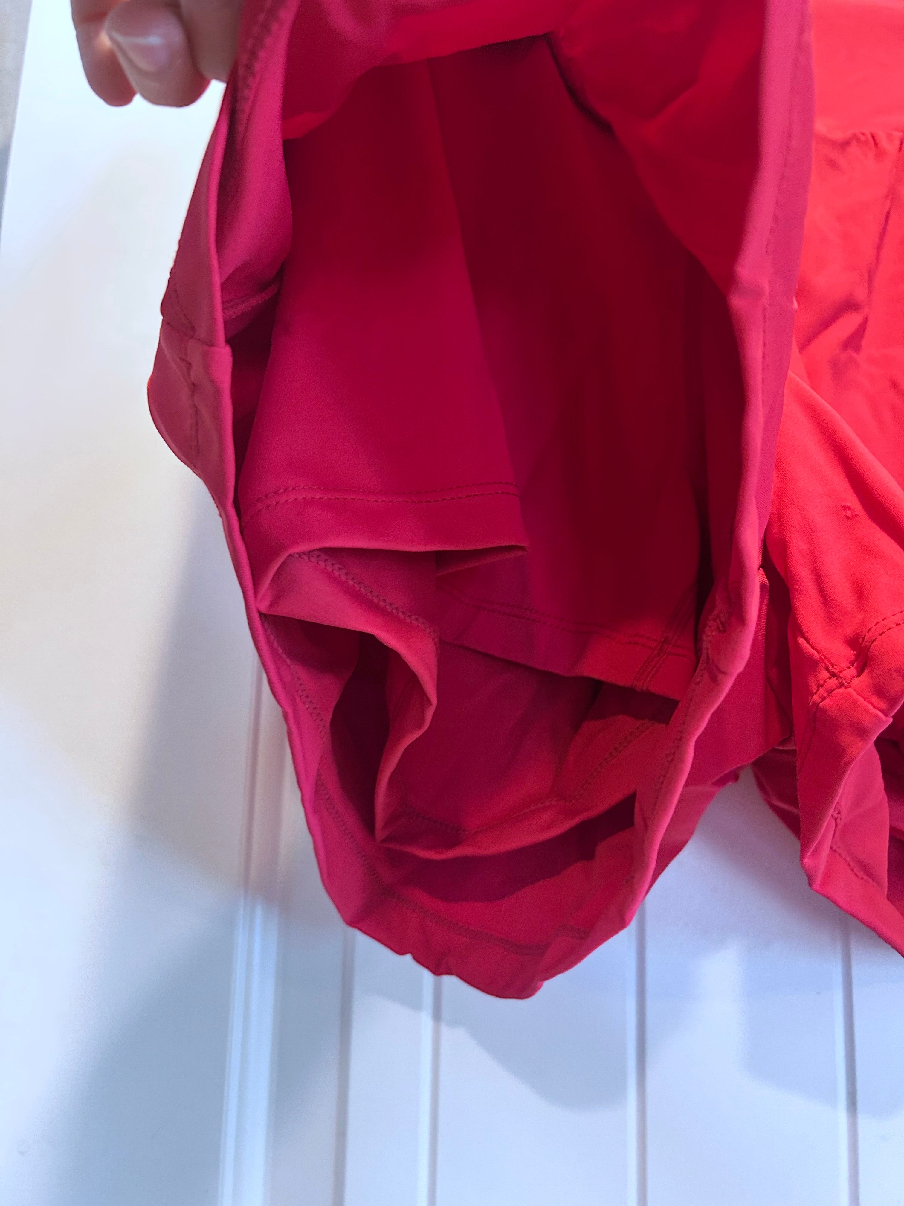 NWT Halara SoftlyZero Airy Super High Waisted Cool Touch Shorts w Pockets  RED