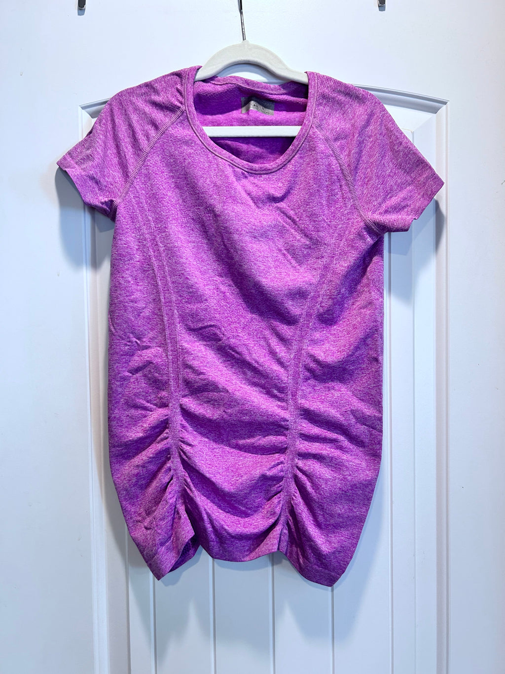 Athleta Fastest Track Ruched Tech Shirt Magenta