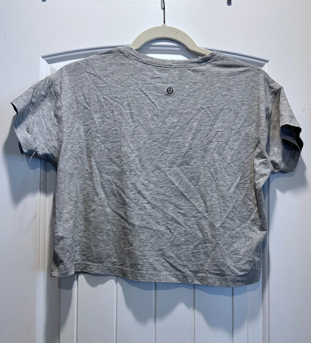 Lululemon Cates Cropped Top Heather Gray Raglan NWOT