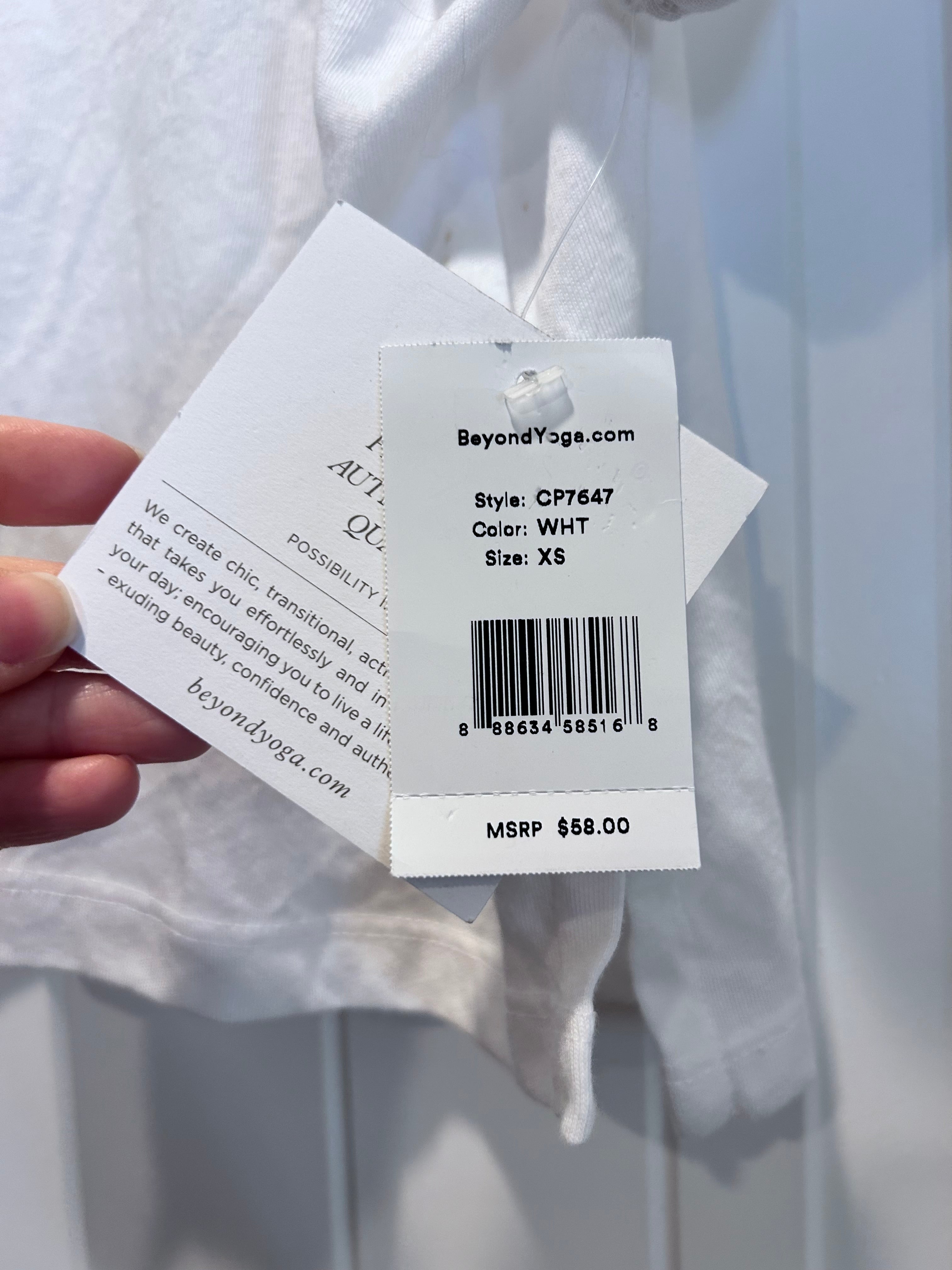 NWT Beyond Yoga Never Been Boxy Cropped Yoga Tee