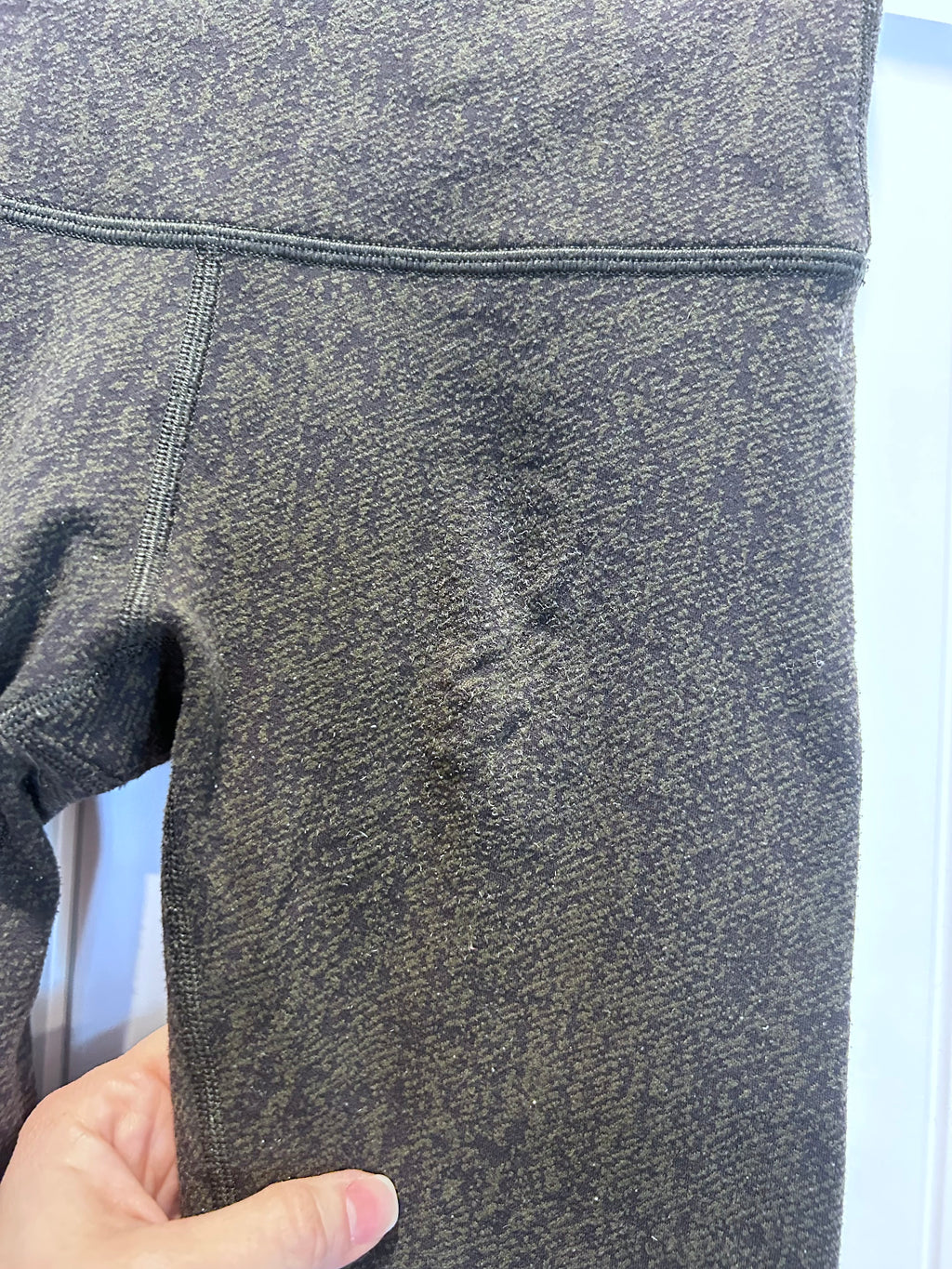 Lululemon WunderUnder High Rise 7/8 Legging Denim/Olive *flawed