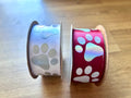 Holiday Red/ White/Silver Paw Ribbon Bundle