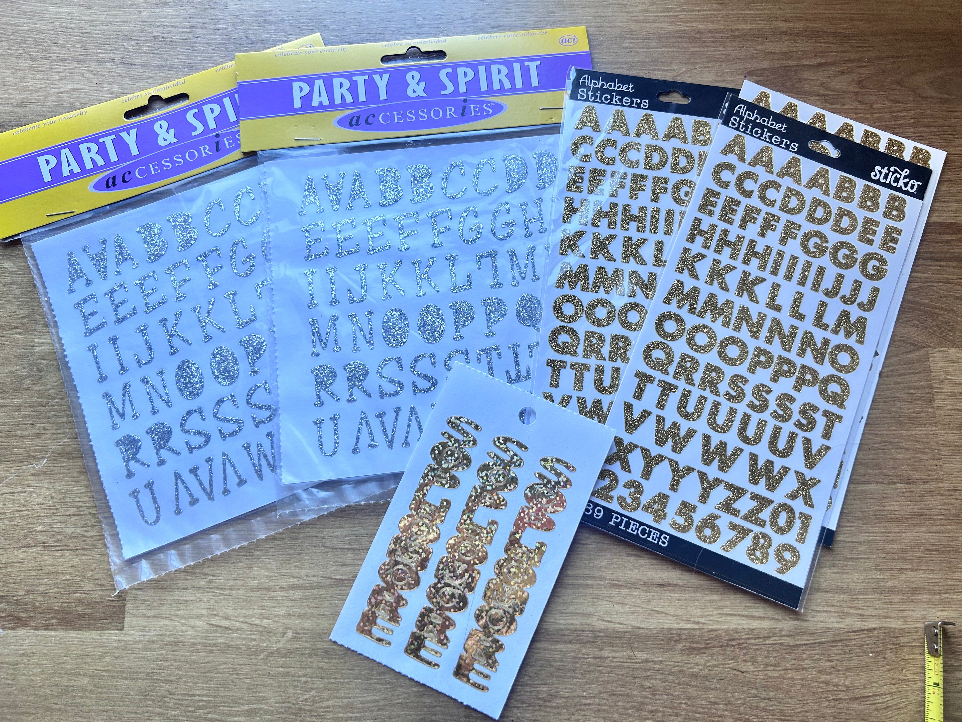 Silver & Gold Letter Stickers
