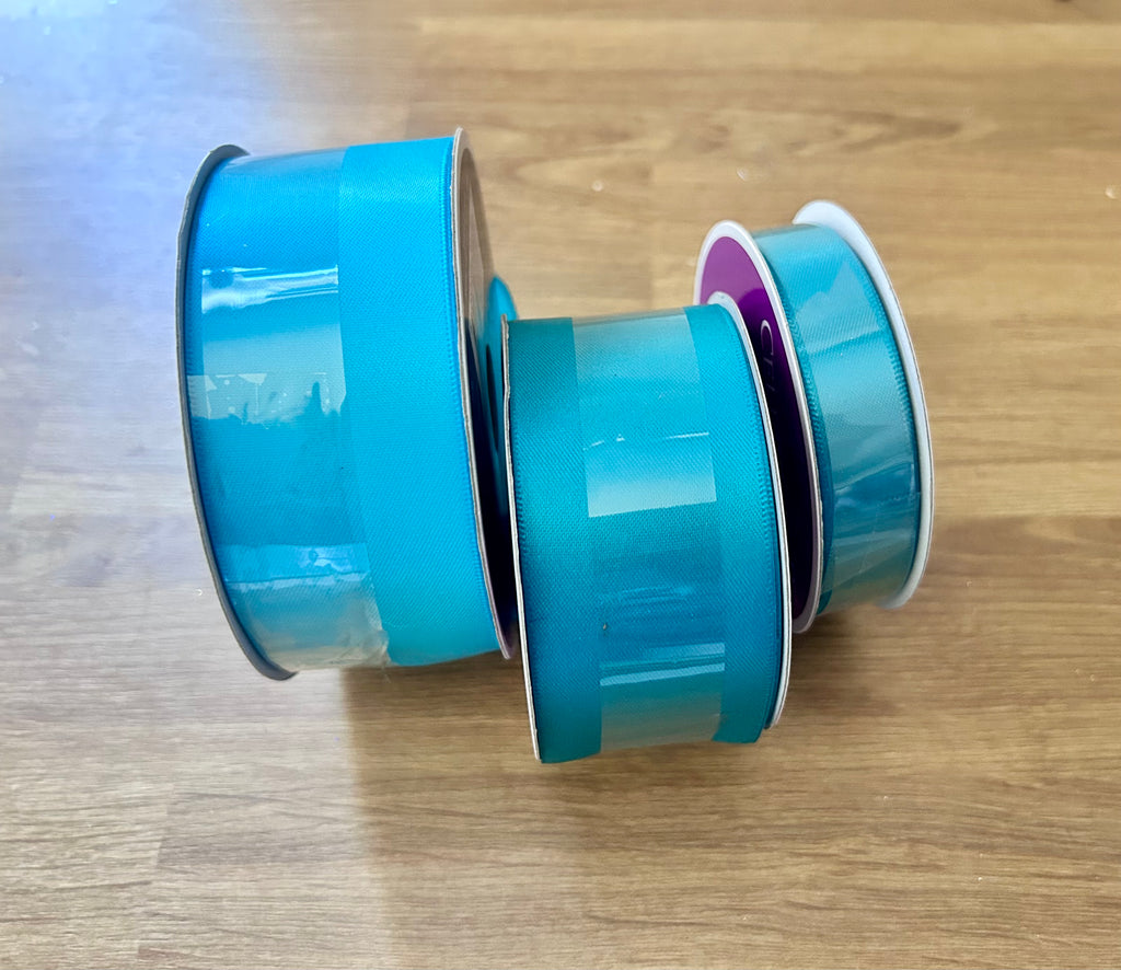 Teal Satin Ribbon Bundle New