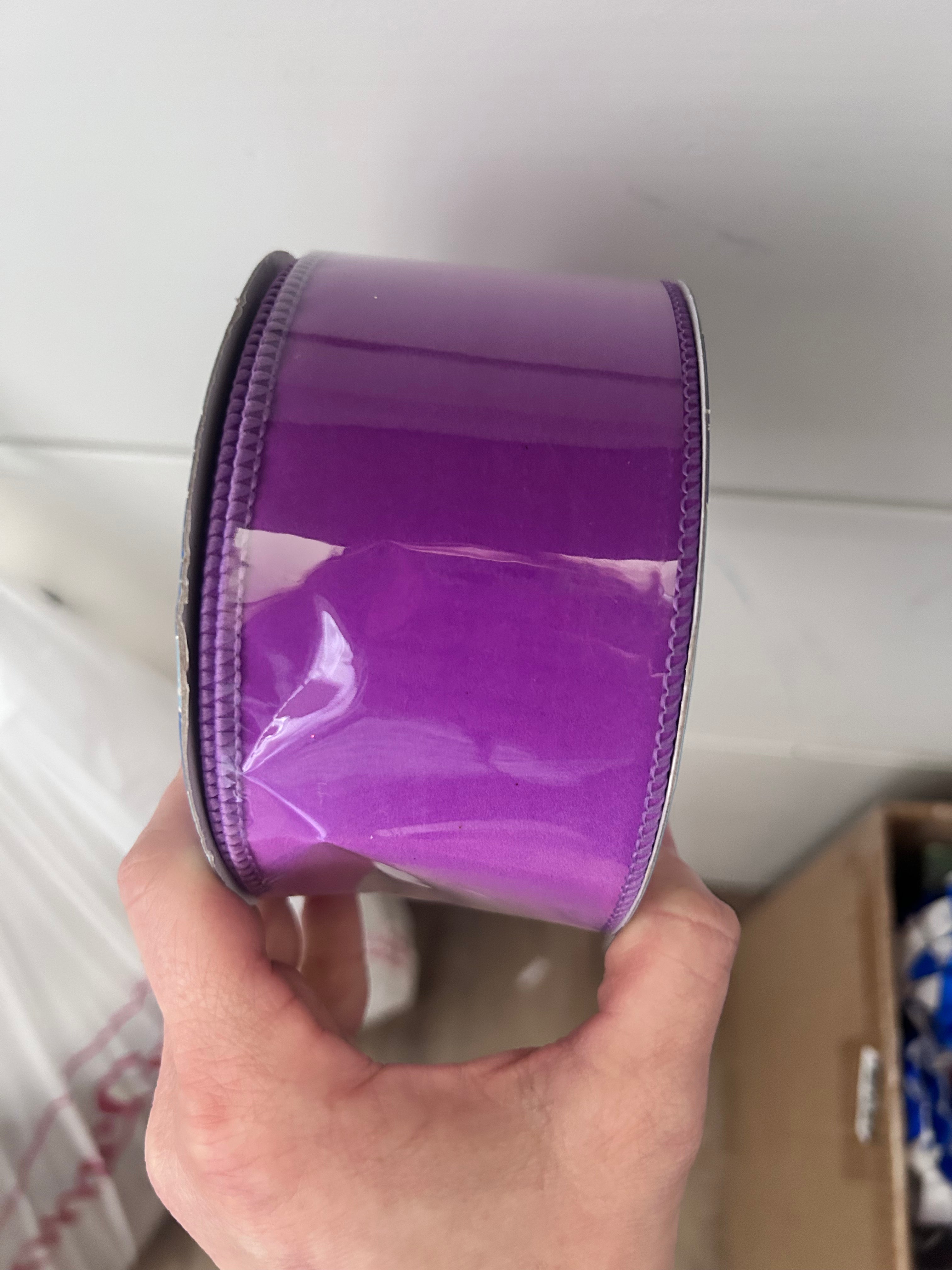 New 2.5" Purple Wired Ribbon