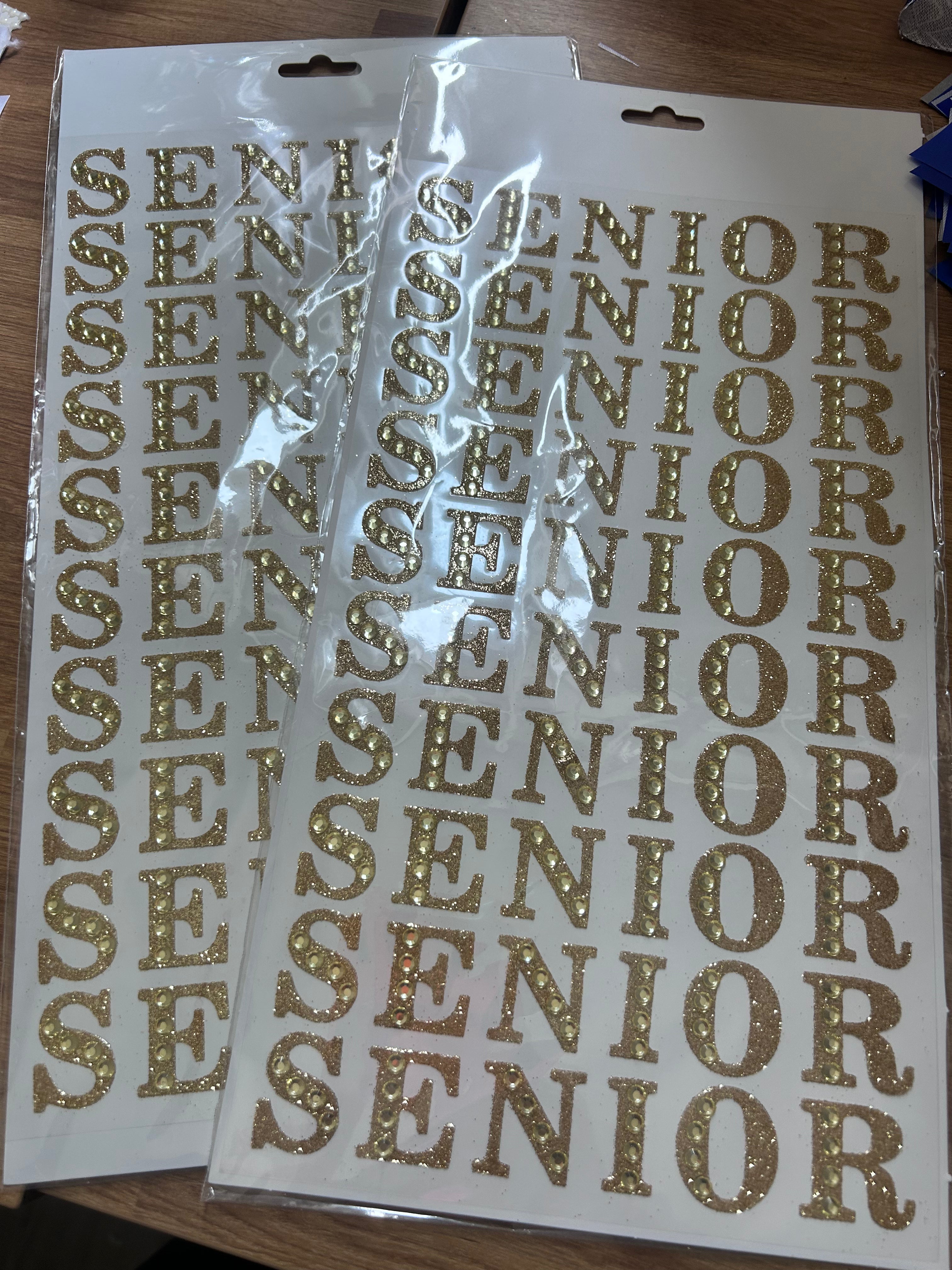20 Sets 1" Gold SENIOR Stickers