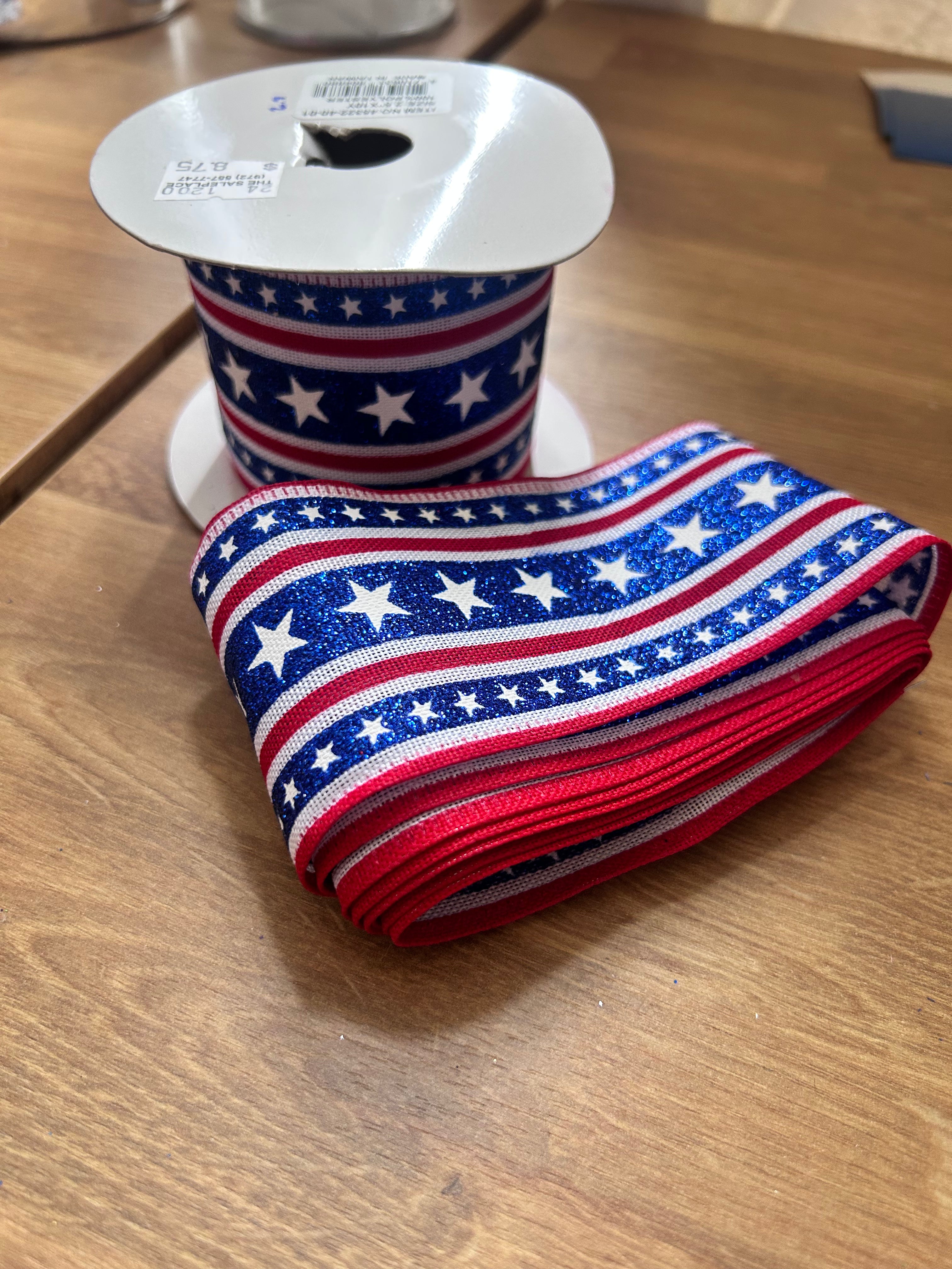 Red/White/Blue Burlap Ribbon