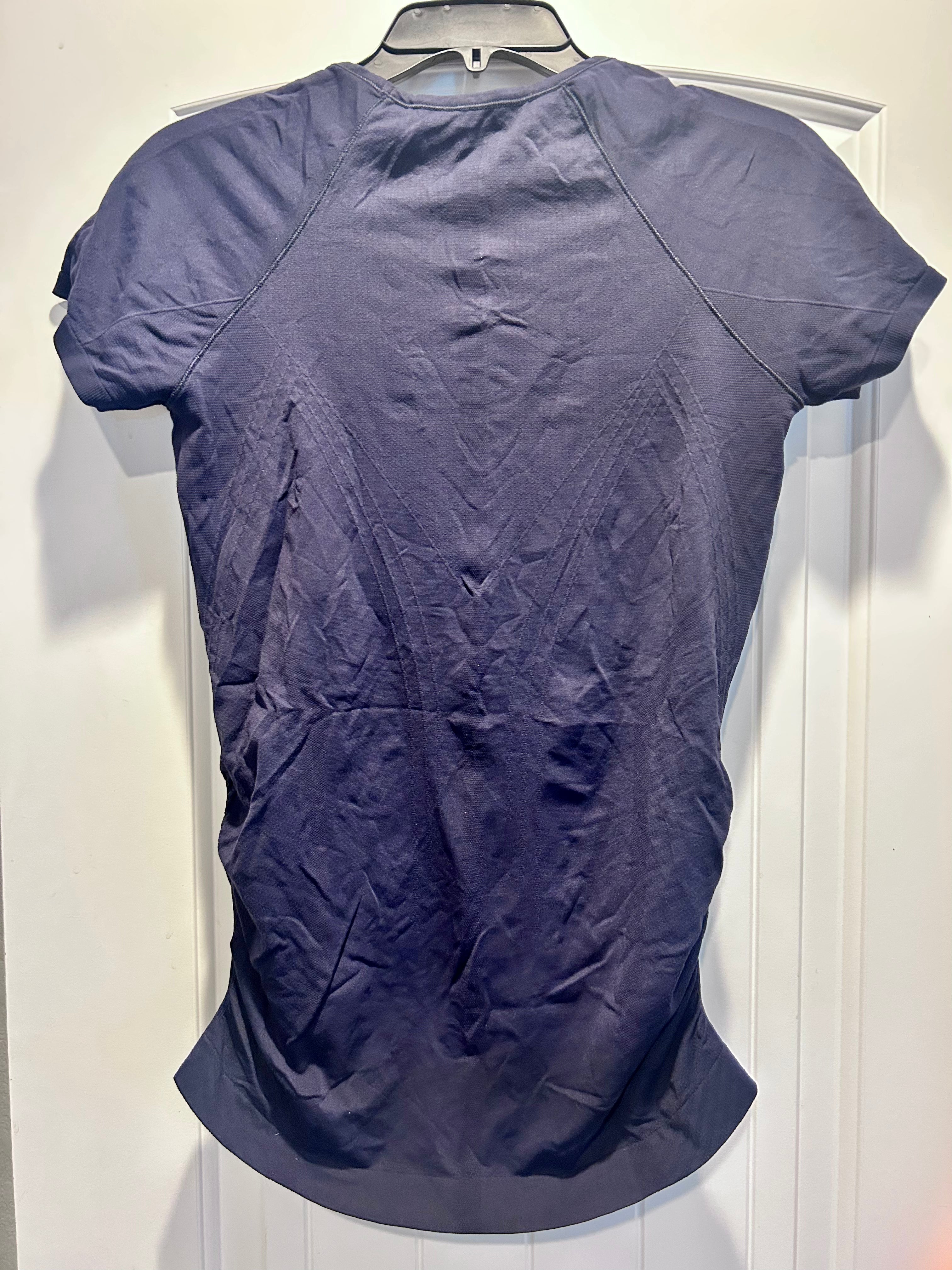 Athleta Fastest Track Compression Ruched Shirt NAVY