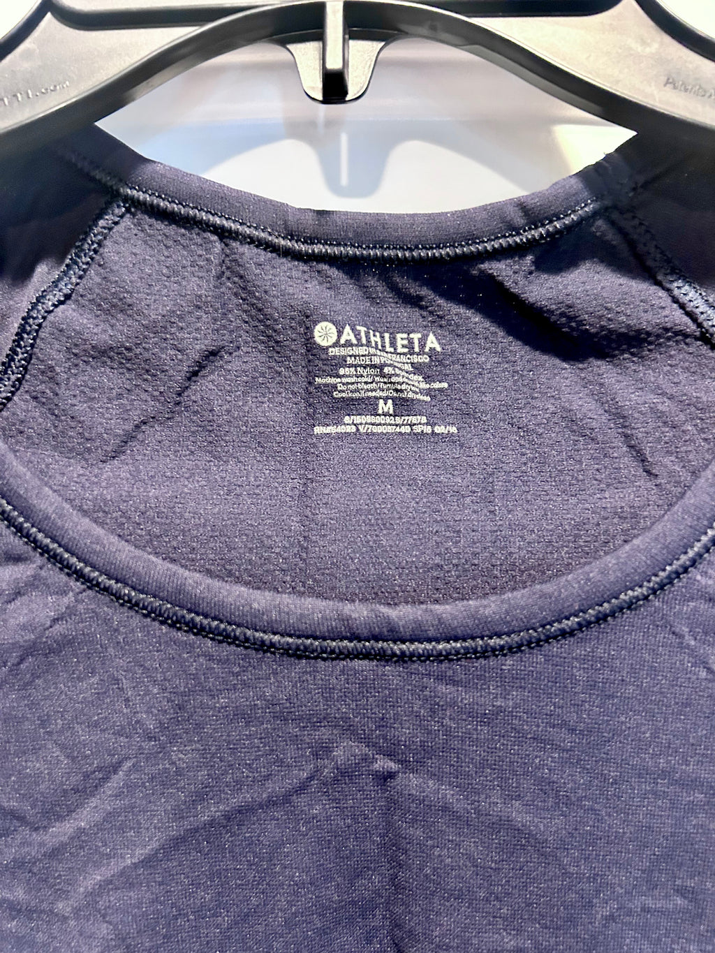 Athleta Fastest Track Compression Ruched Shirt NAVY