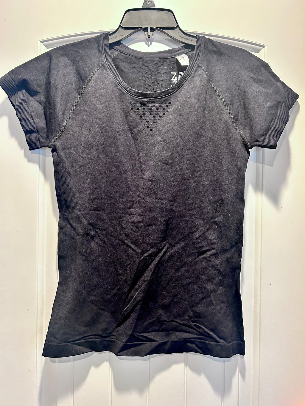Z by Zella Black Active Fitted  Laser Cut Tee Nordstrom