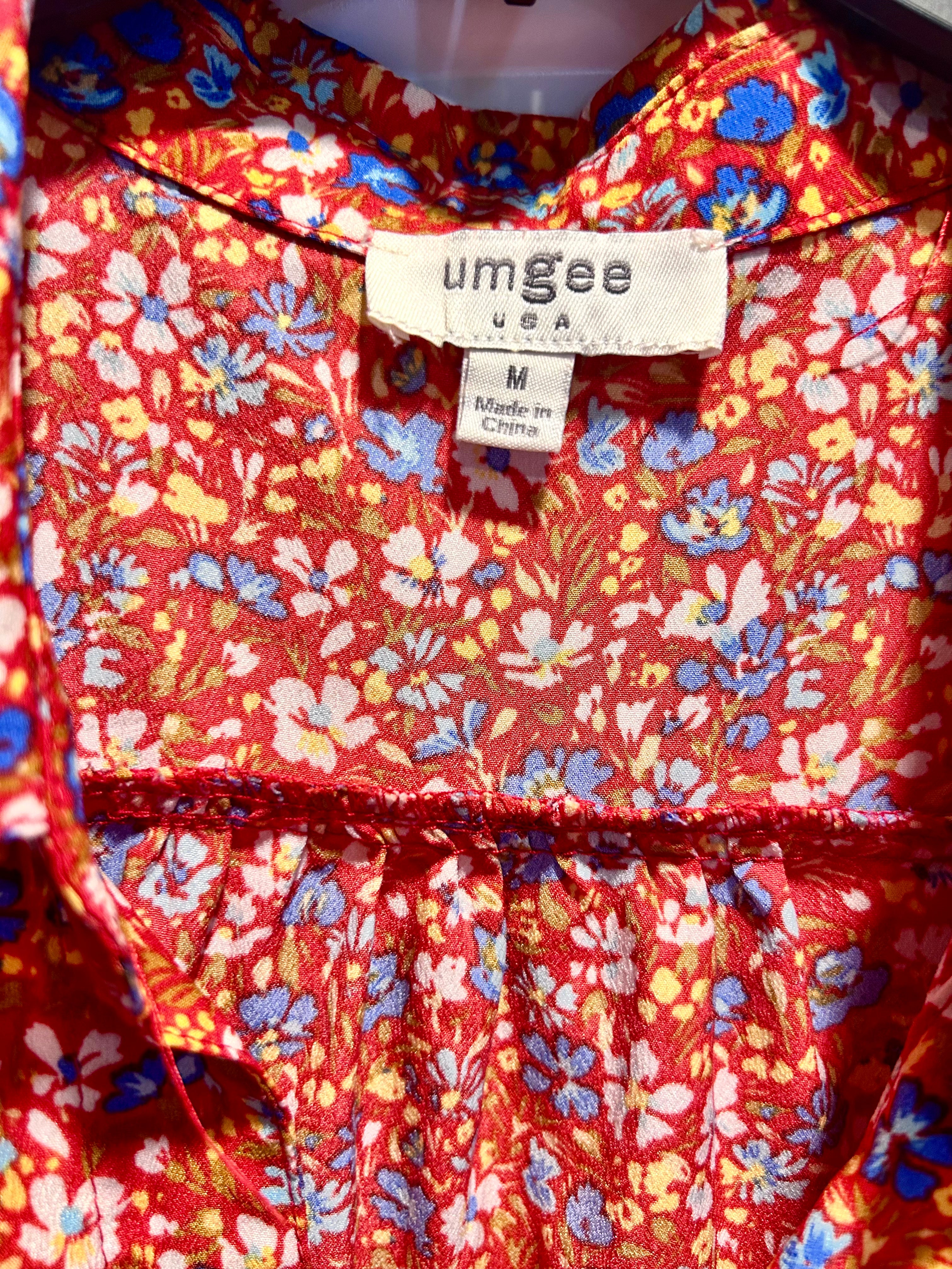 Umgee Floral Ruffled Flowy Dress