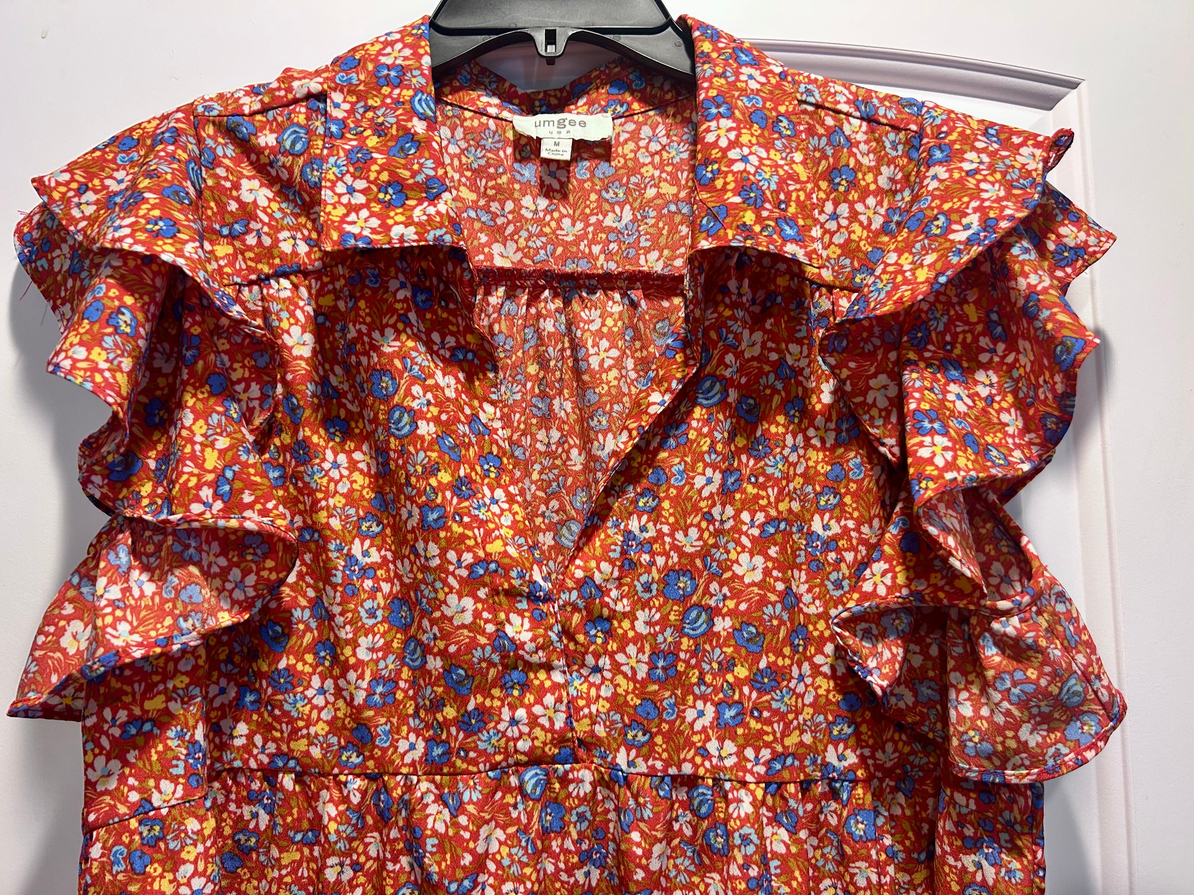 Umgee Floral Ruffled Flowy Dress