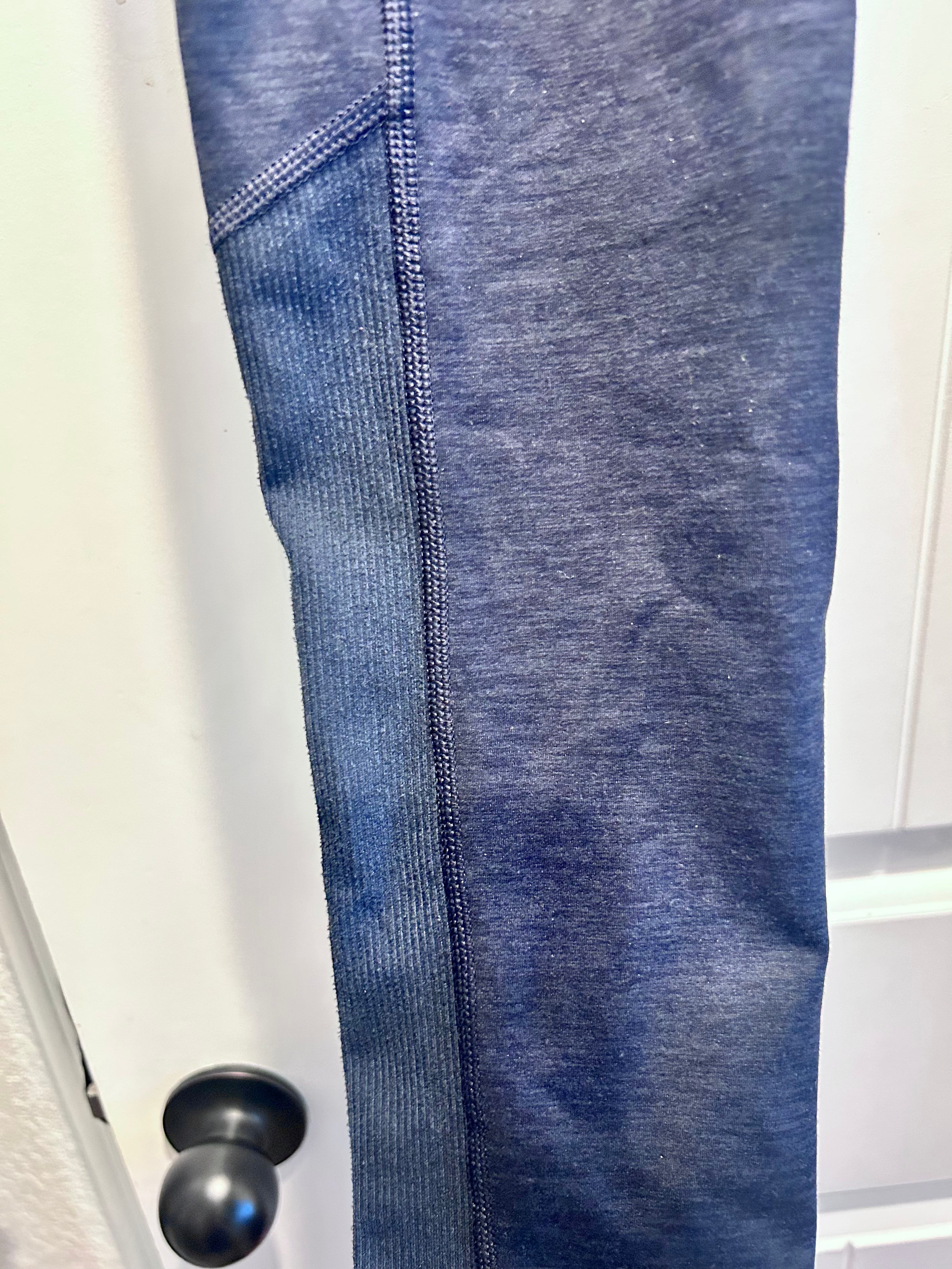 Athleta Exhale Heel Tights Heather Navy