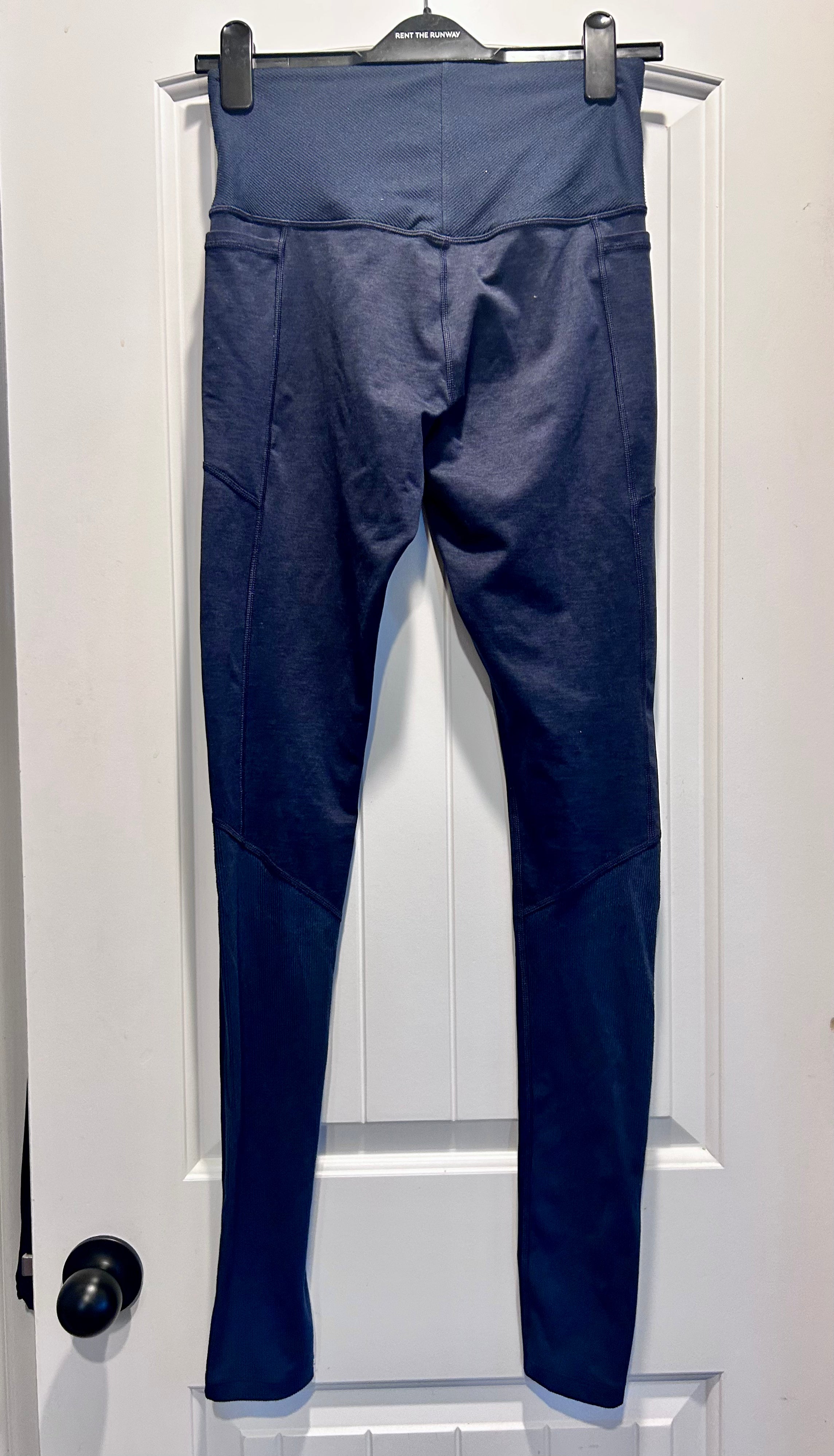 Athleta Exhale Heel Tights Heather Navy