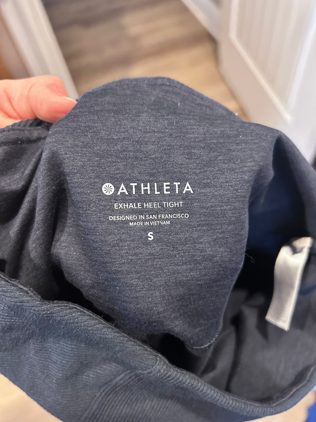 Athleta Exhale Heel Tights Heather Navy