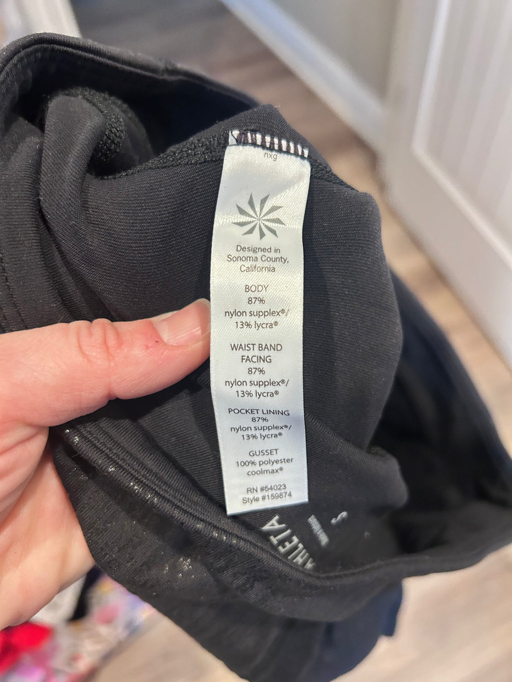 Athleta Chaturanga Metallic Black Crackle Leggings