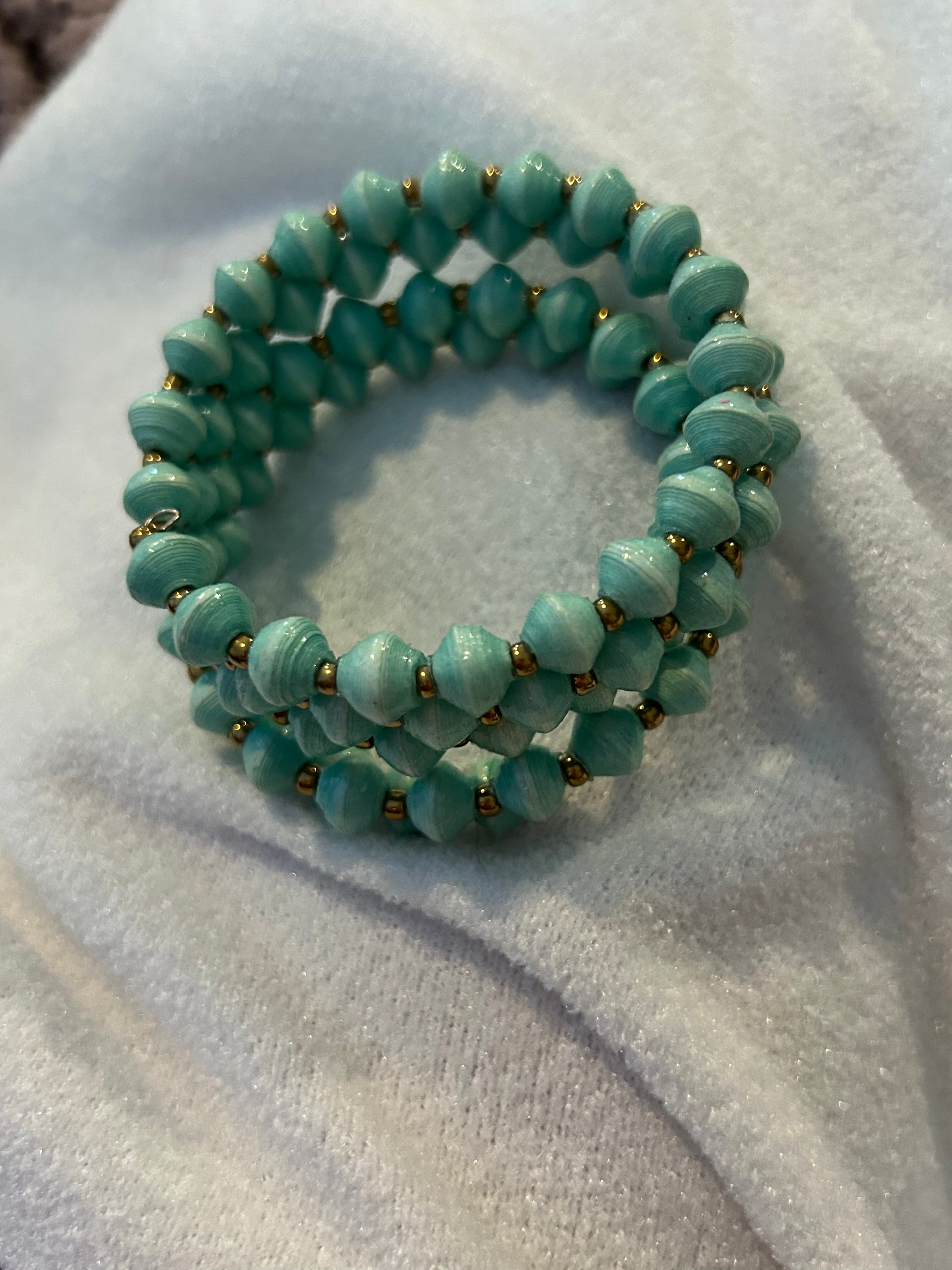 Noonday Paper Bead Stretch Bracelet- Handmade in Uganda