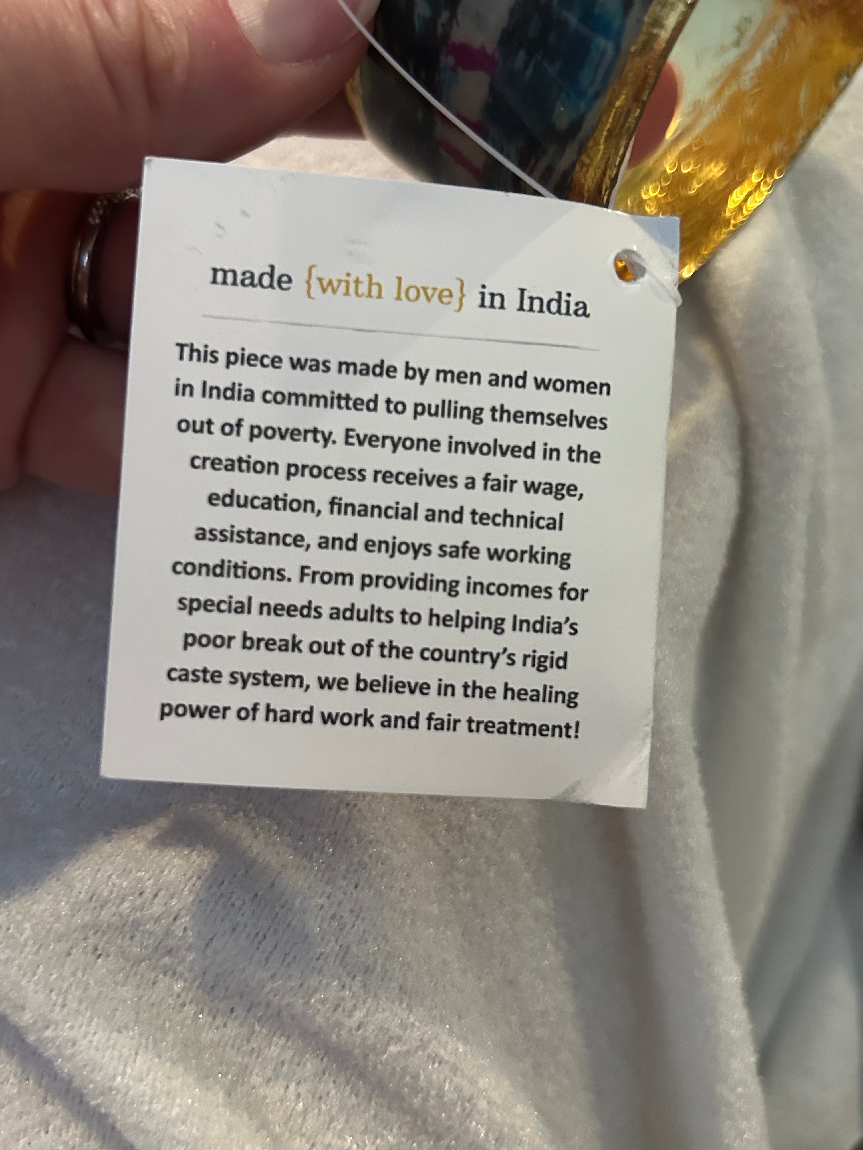 NWT Noonday Bracelet Cuff, Gold Leaf Handmade in India