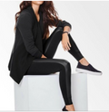 Athleta Women's High Rise Gleam Faux Leather Black Leggings