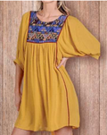 Umgee Western Star Smocked Tunic Dress/Top
