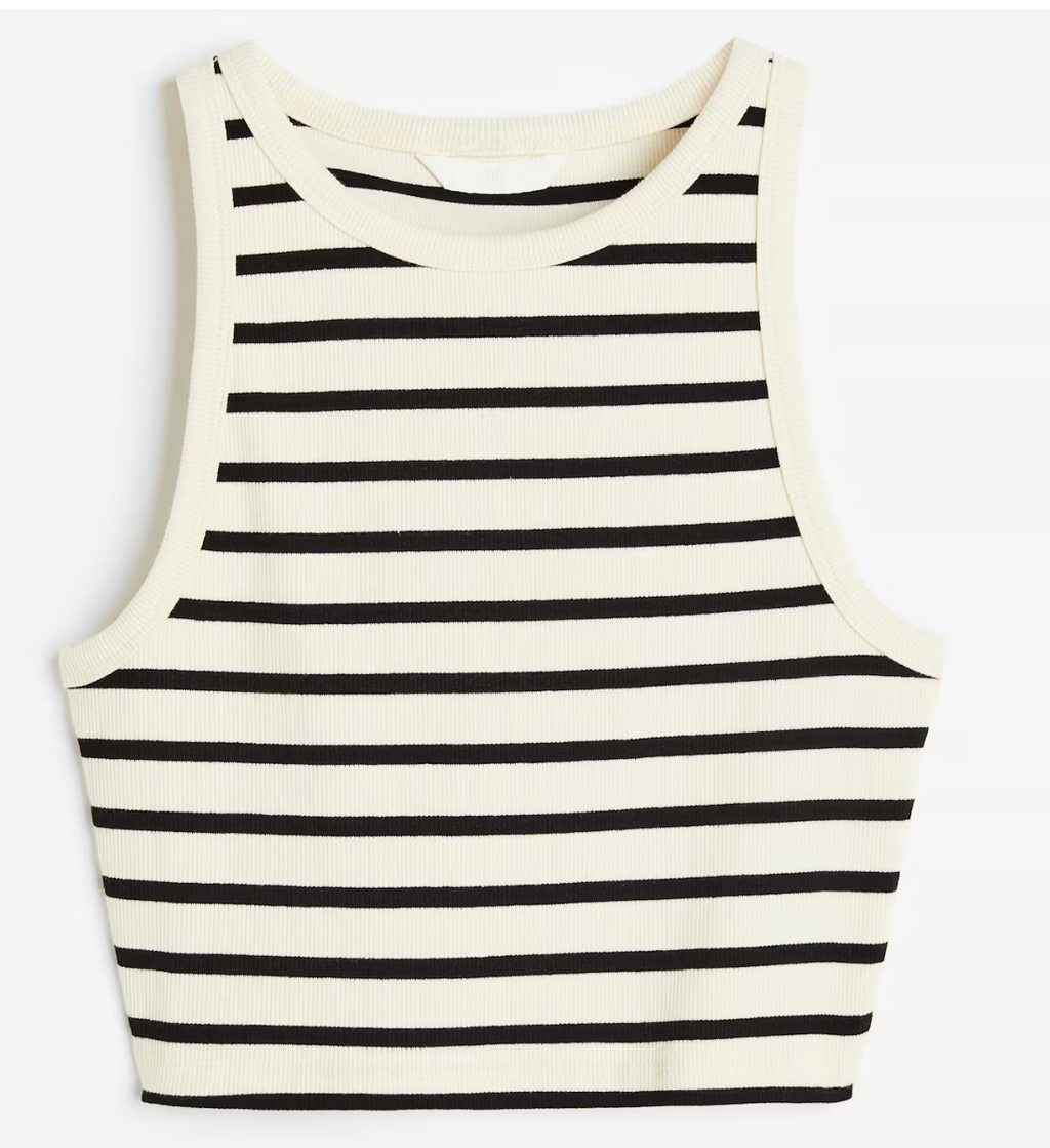 NWT H&M Striped Crop Tank