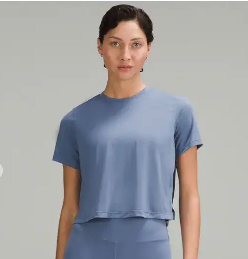 Lululemon Ultralight Waist-Length Crop Tee Blue Willow