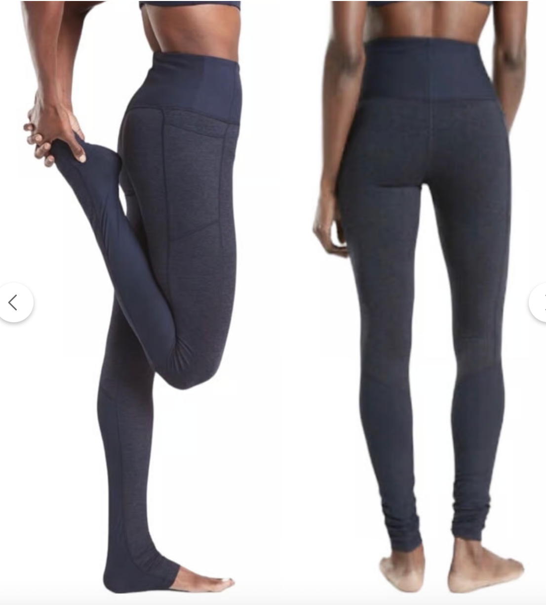 Athleta Exhale Heel Tights Heather Navy