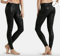 Athleta Chaturanga Metallic Black Crackle Leggings