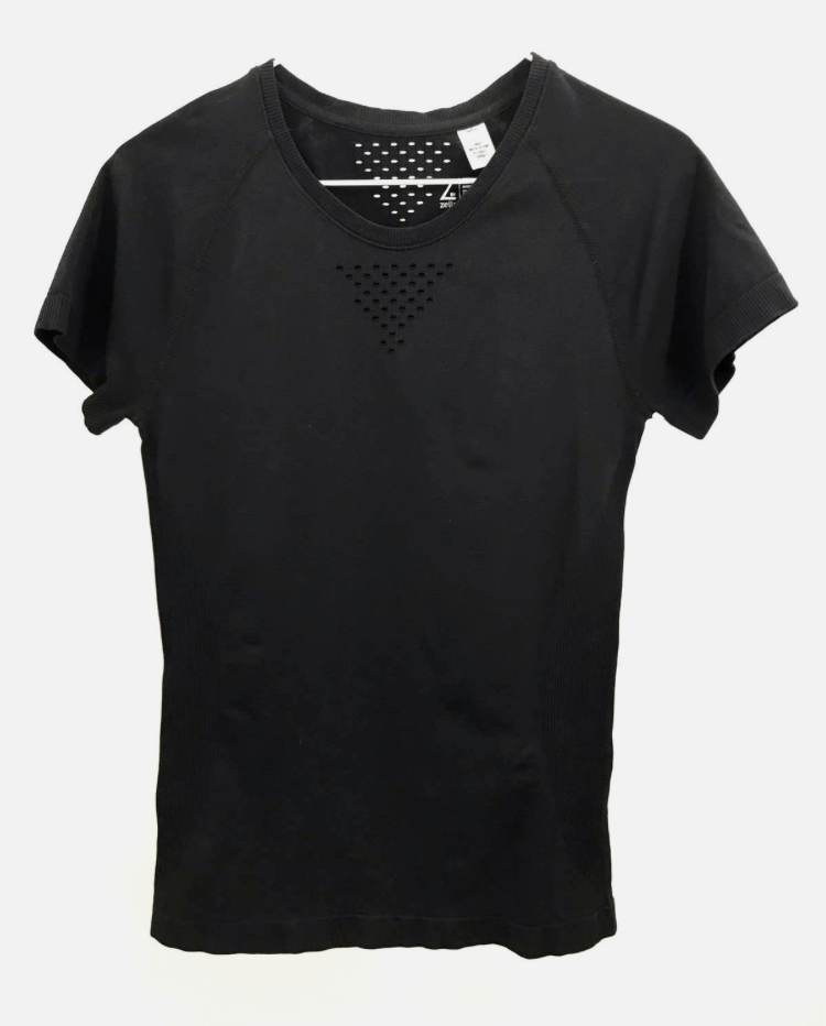 Z by Zella Black Active Fitted  Laser Cut Tee Nordstrom