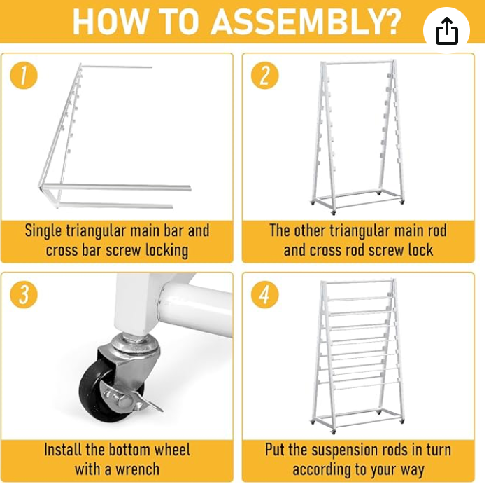 15 Tier Metal Rolling Ribbon Holder Organizer Rack, Double-Sided