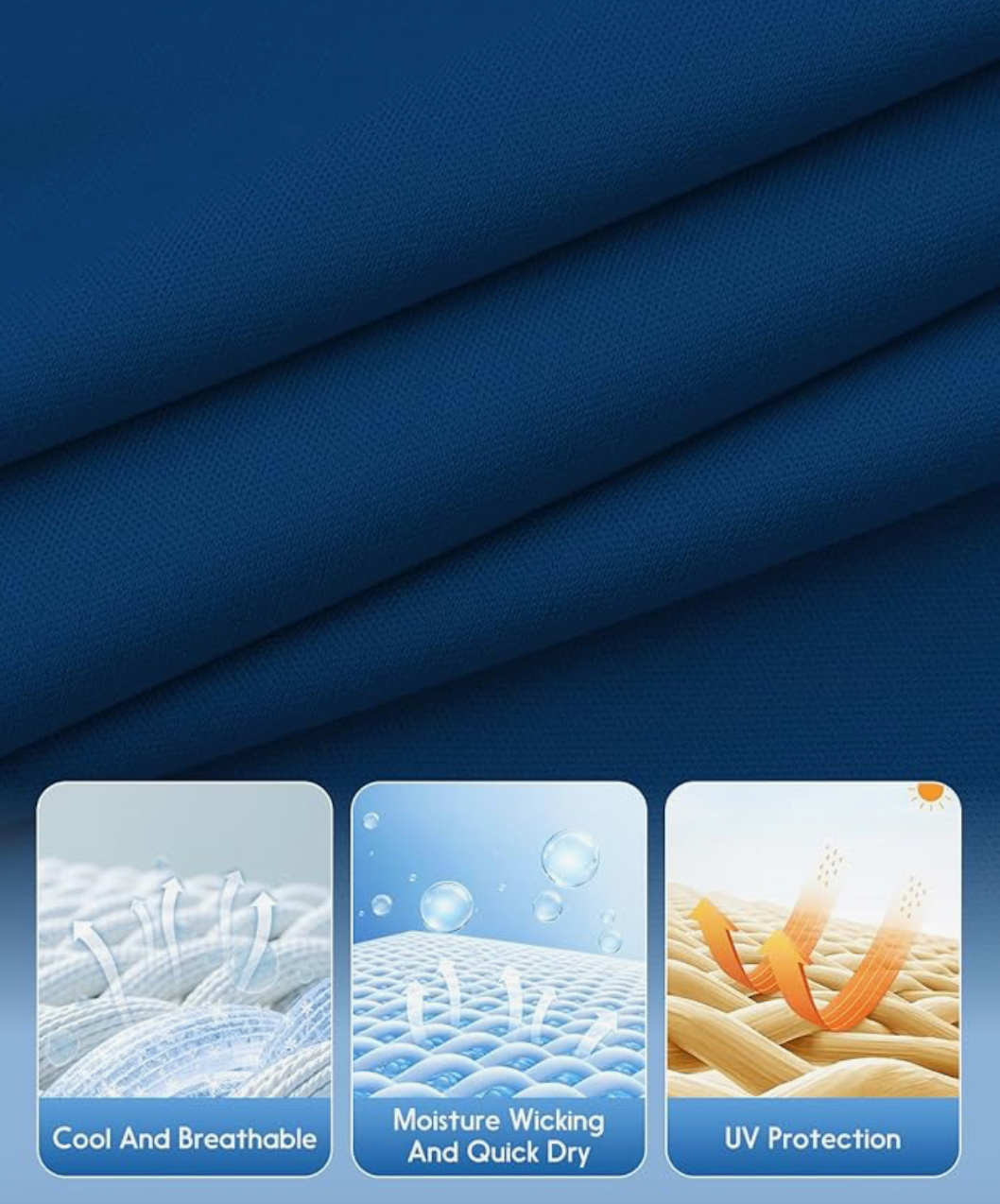 New in Package- Men's Long Sleeve Moisture Wicking Athletic Shirt, Dry Fit Long Sleeve UV Protection