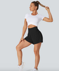 NWT Halara SoftlyZero Airy Super High Waisted Cool Touch Shorts w Pockets  BLACK