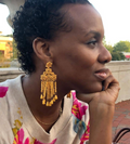 Noonday Duchess Beaded Earrings Yellow Handmade in Uganda