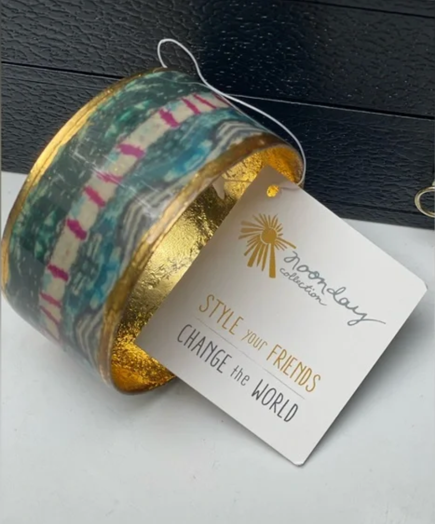 NWT Noonday Bracelet Cuff, Gold Leaf Handmade in India