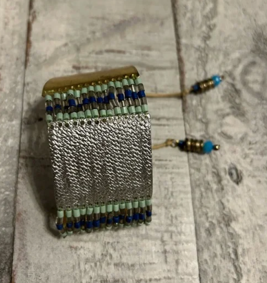 Noonday Handmade Gold Silver Glass Beaded Bracelet Made in India