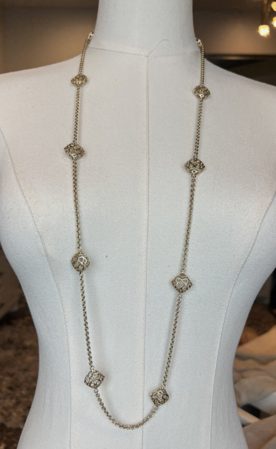 Kendra Scott Retired Namera Gold Logo Long Necklace