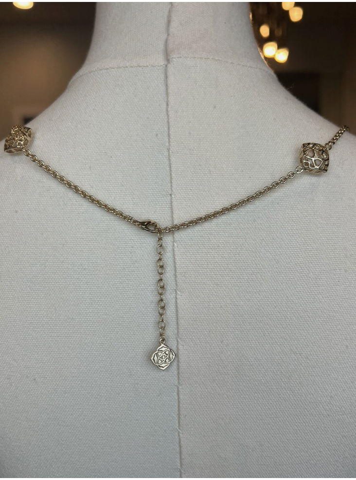 Kendra Scott Retired Namera Gold Logo Long Necklace