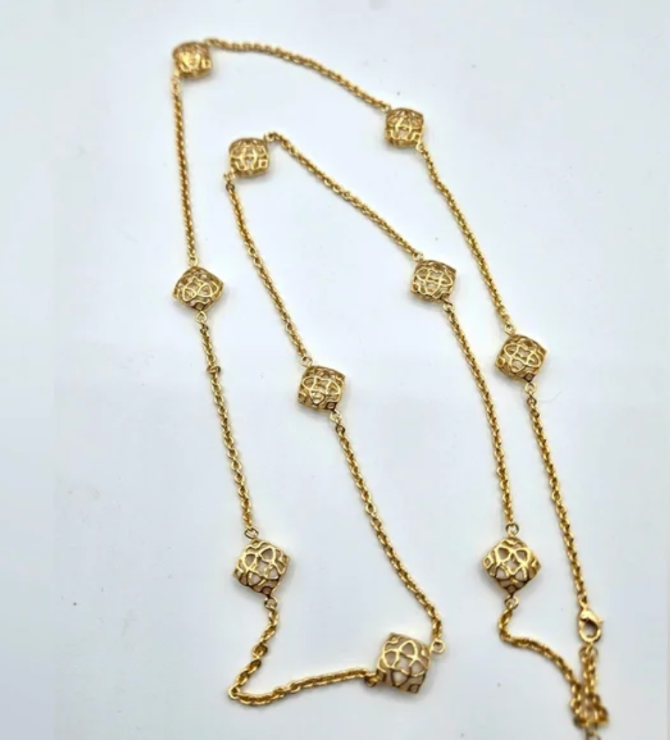 Kendra Scott Retired Namera Gold Logo Long Necklace